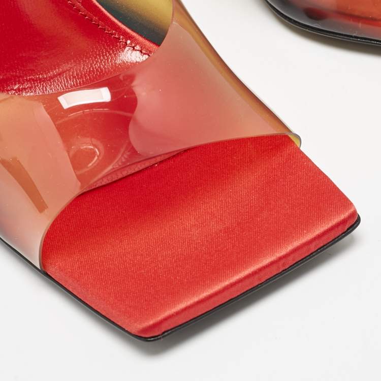 Pre Owned The Attico Red/Yellow Degrade PVC Cheope Mules Size 39