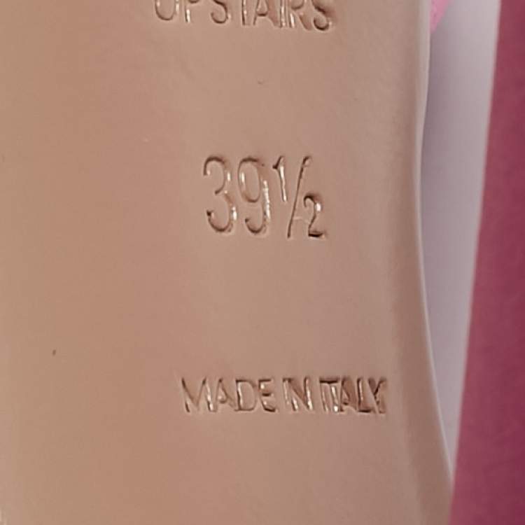 Pre Owned The Attico Pink Satin Luz Mules Size 39.5