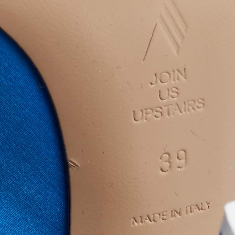 Pre Owned The Attico Blue Satin Slingback Pumps Size 39