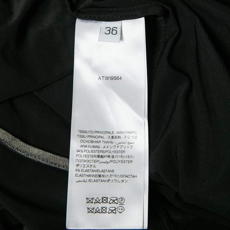 Pre Owned The Attico Metallic Silver Lamé Fan Detail Long Dress XS