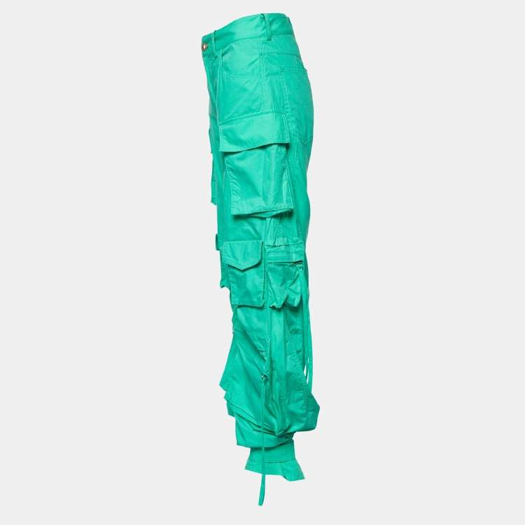 Pre Owned The Attico Green Cotton Cargo Pants S