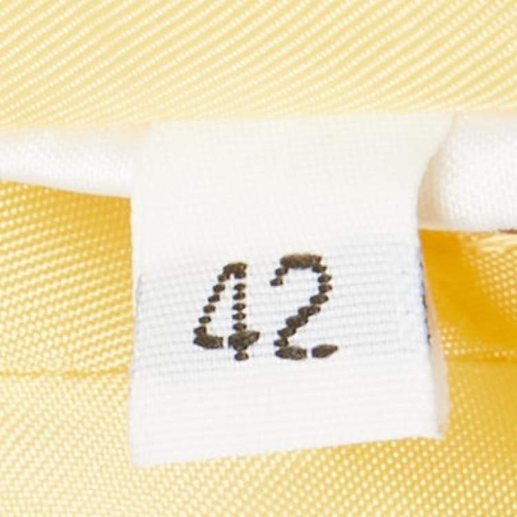 Pre Owned The Attico Pastel Yellow Stretch Crepe Double Breasted April Blazer M