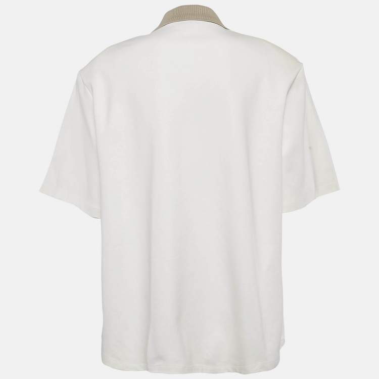 Pre Owned The Attico White Cotton Delice Polo T-Shirt M