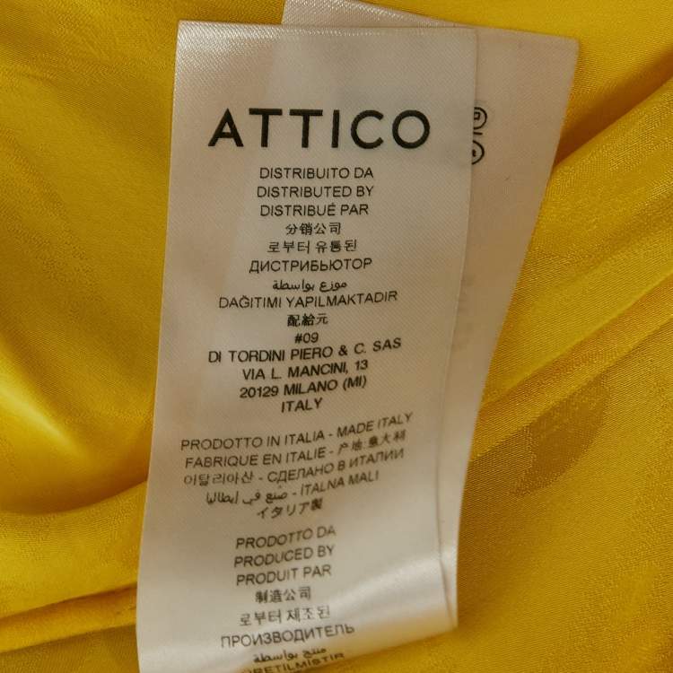 Pre Owned The Attico Yellow Crepe V-Neck Midi Dress S