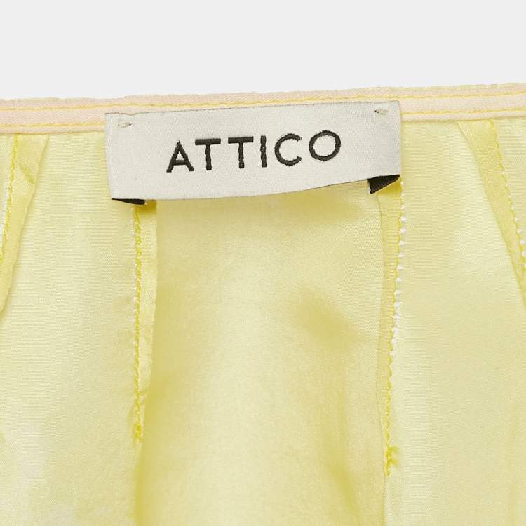 Pre Owned The Attico Yellow/Pink Ombre Silk Wrap Mini Dress S
