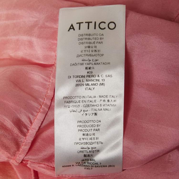 Pre Owned The Attico Yellow/Pink Ombre Silk Wrap Mini Dress S