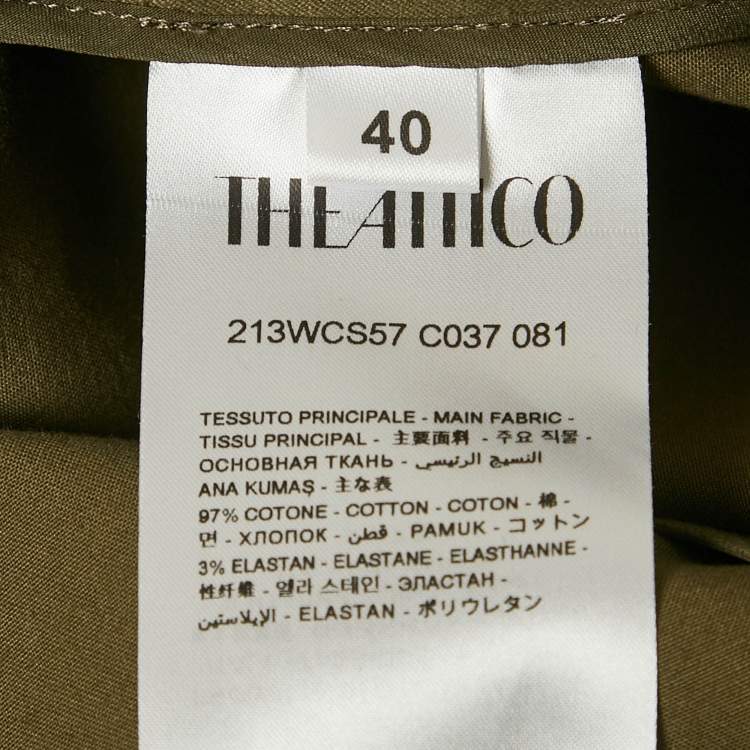 Pre Owned The Attico Olive Green Cotton Fold Over Waist Detail Mini Skirt S