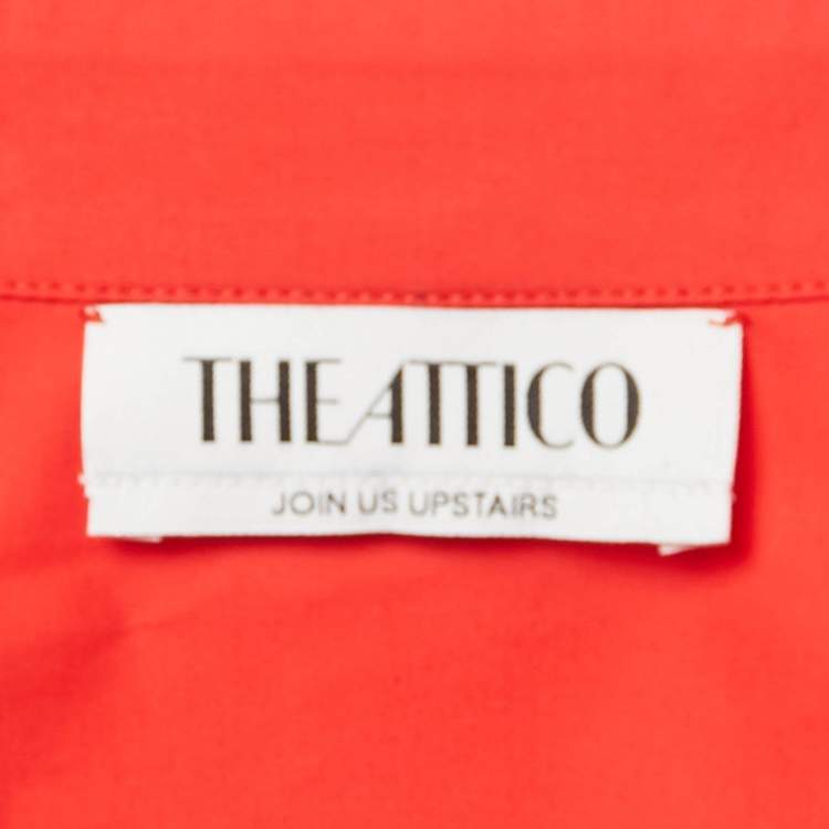 Pre Owned The Attico Red Cotton Structured Elongated Sleeve Shirt XS