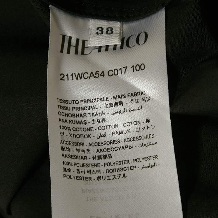 Pre Owned The Attico Black Cotton Elongated Sleeve Structured Shirt Dress S