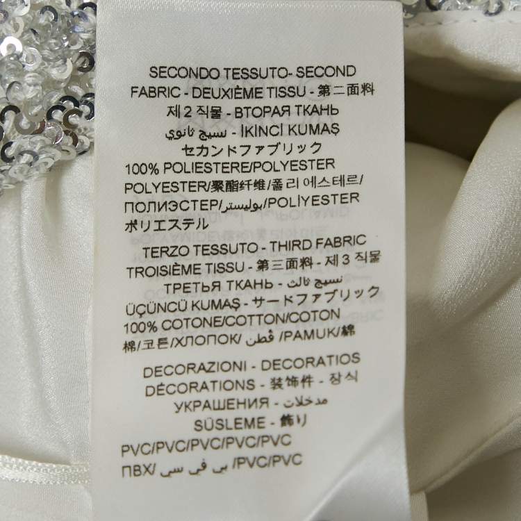 Pre Owned The Attico Silver Sequin Cut-Out Bandeau Top XS