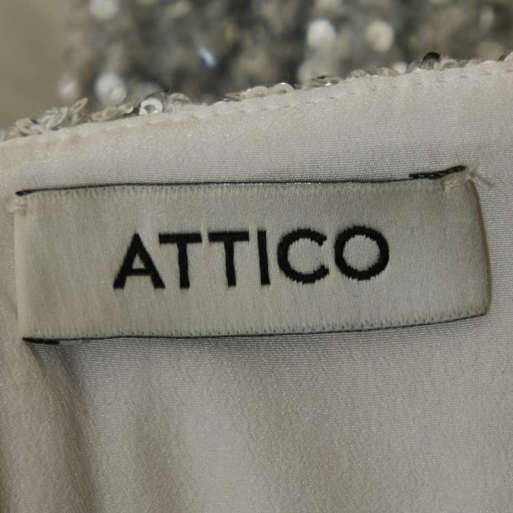 Pre Owned The Attico Silver Sequin Cut-Out Bandeau Top XS