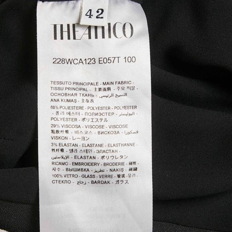 Pre Owned The Attico Black Crepe Stud Detail Mini Dress M