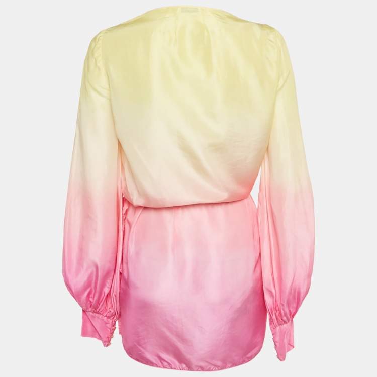 Pre Owned The Attico Multicolor Ombre Wrap Around Mini Dress S 