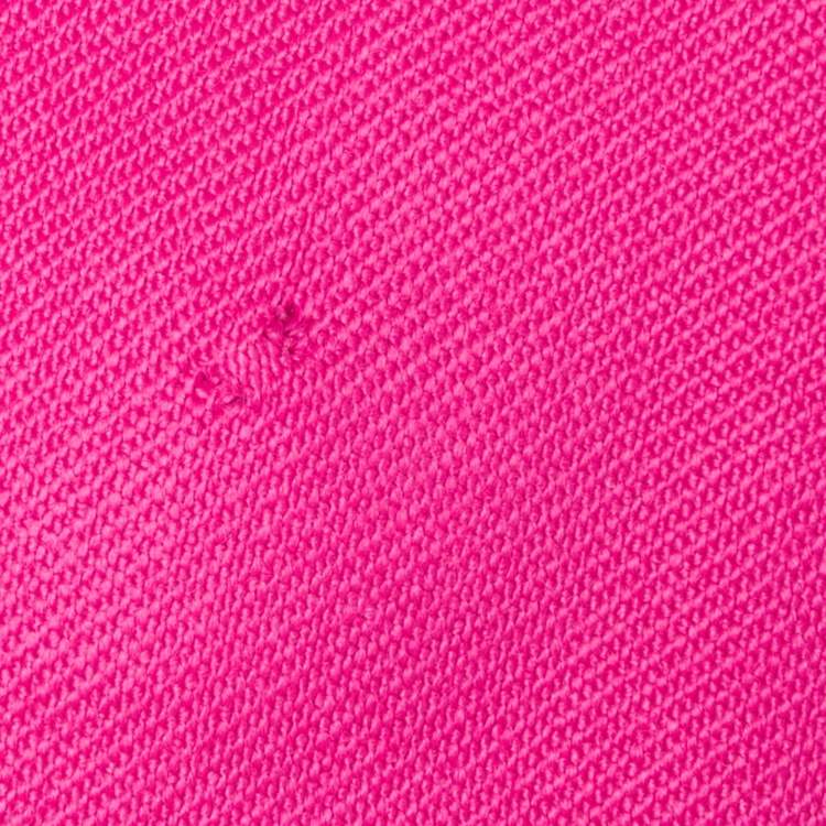 Pre Owned The Attico Fuchsia Pink Wool Feather Trim Blazer Dress M