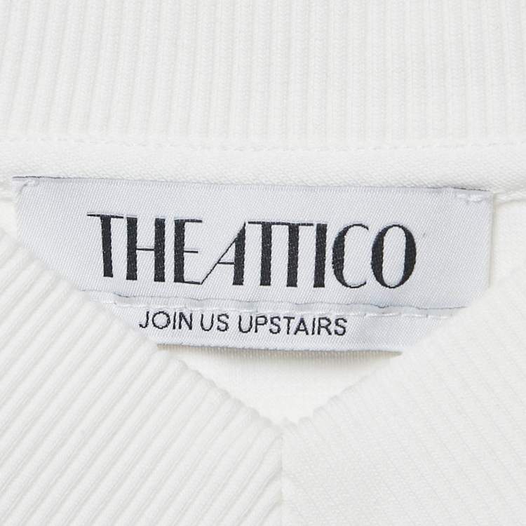 Pre Owned The Attico White Jersey V-Neck Top M
