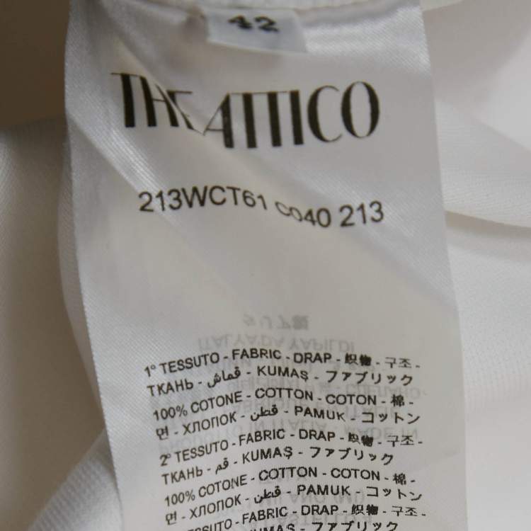 Pre Owned The Attico White Jersey V-Neck Top M