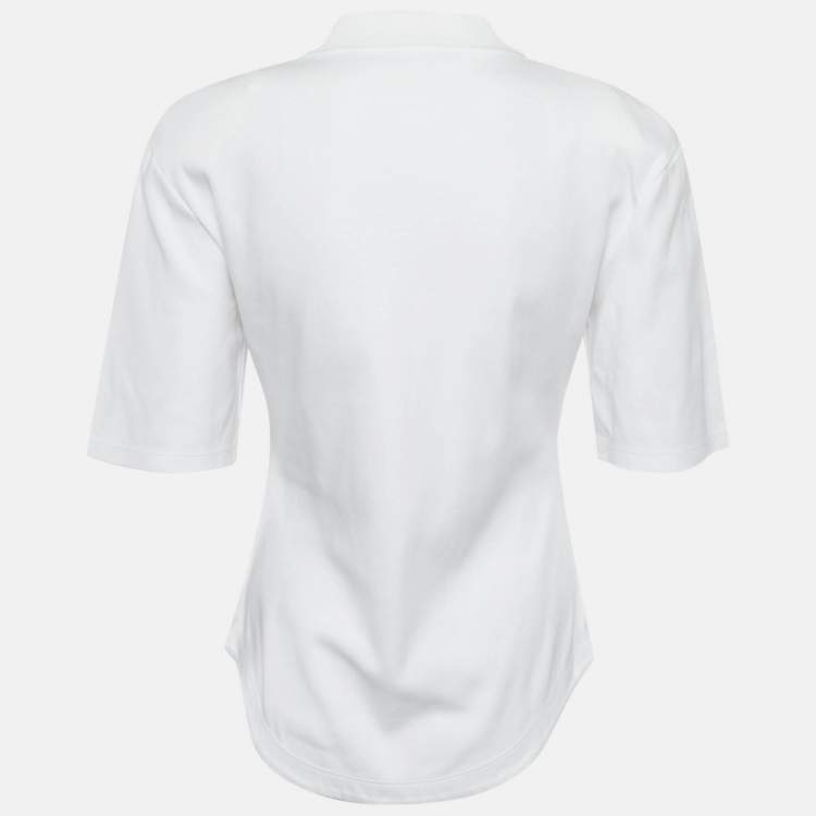 Pre Owned The Attico White Jersey V-Neck Top M