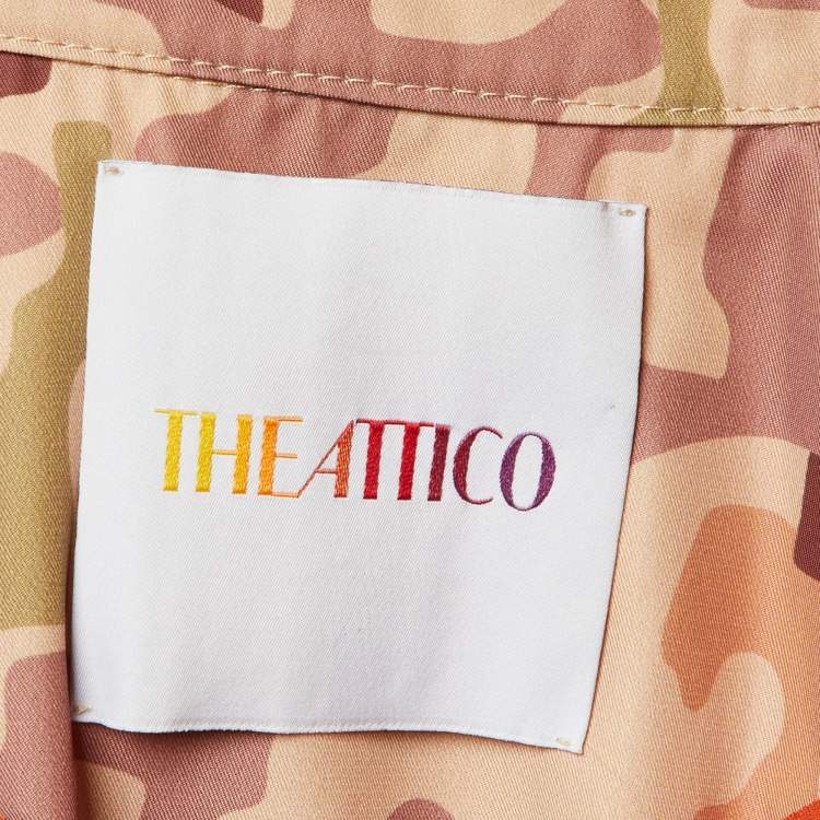 Pre Owned The Attico Beige Camouflage Print Synthetic Dexter Life Jacket S  