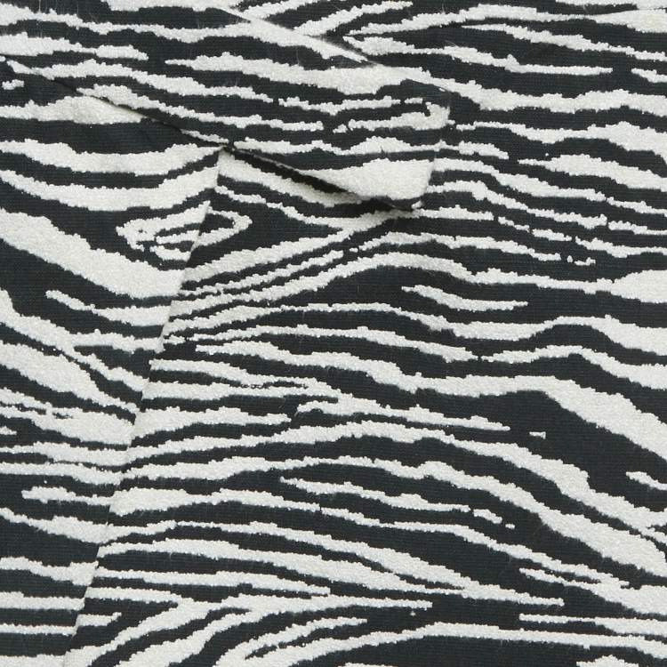 Pre Owned The Attico Black White/Black Zebra Jacquard Wrap Mini Skirt S