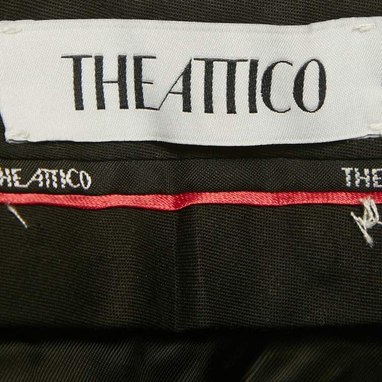 Pre Owned The Attico Black White/Black Zebra Jacquard Wrap Mini Skirt S