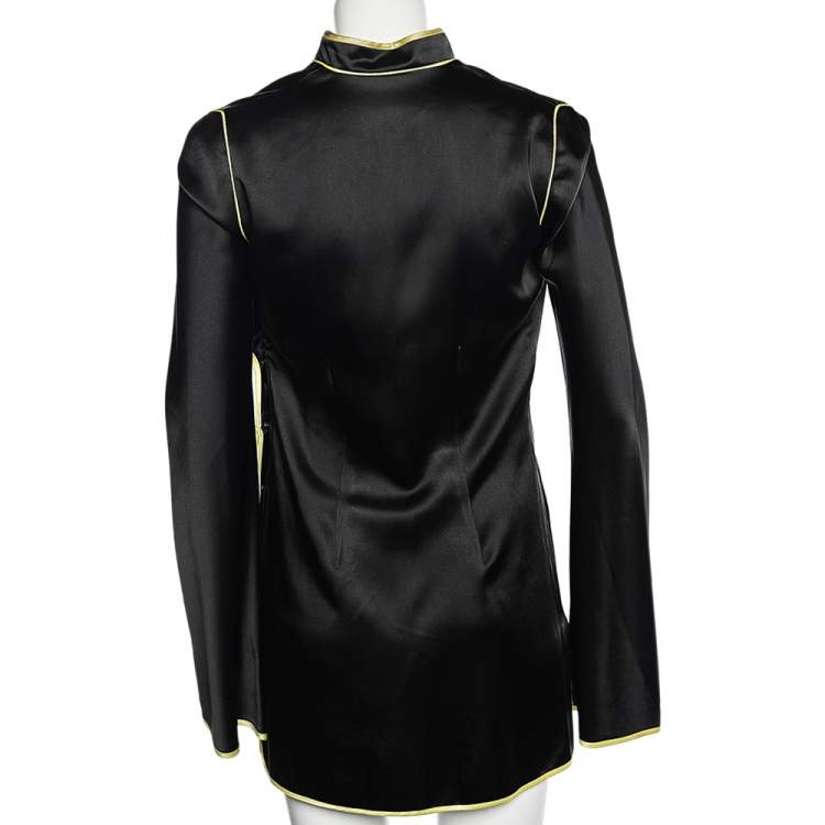 Pre Owned Attico Black Dragon Embellished Sateen Stella Mini Dress S