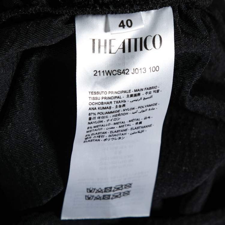 Pre Owned The Attico Black Sequin Embellished Knit Gathered Skirt S