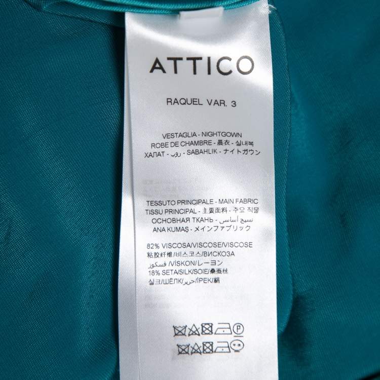 مملوكة مسبقًا Attico Blue Velvet Raquel Wrap Maxi Dress S