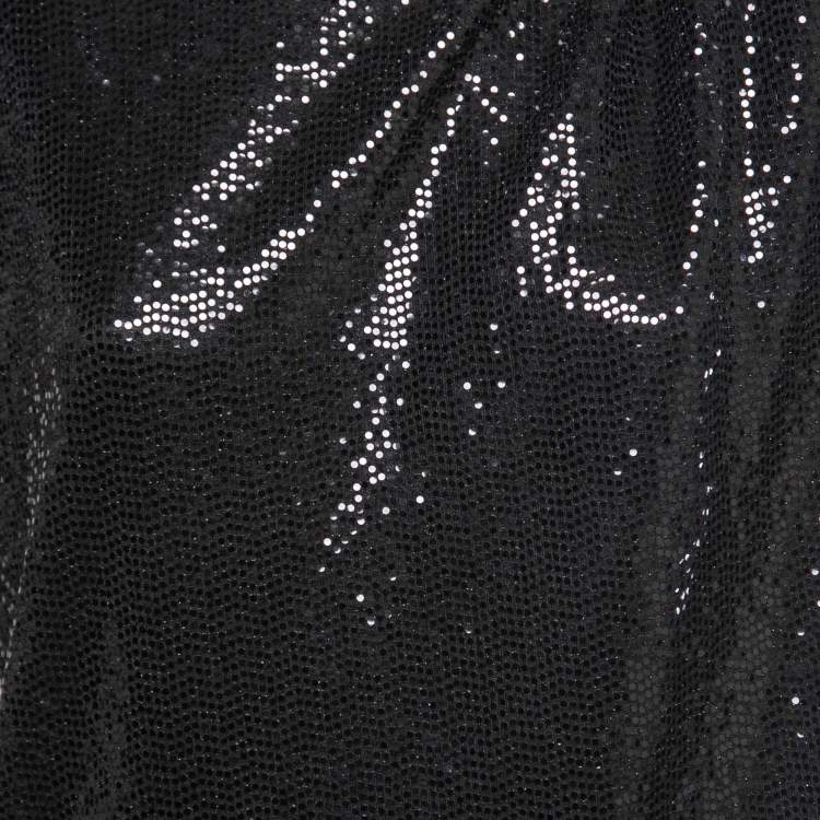 Pre Owned The Attico Black Sequined Ruched Top S