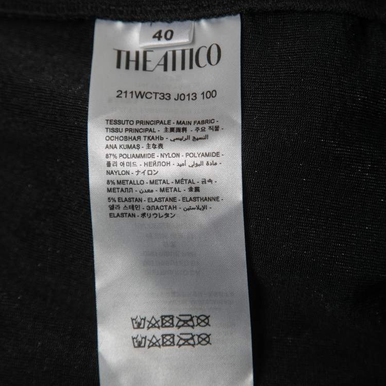 Pre Owned The Attico Black Sequined Ruched Top S