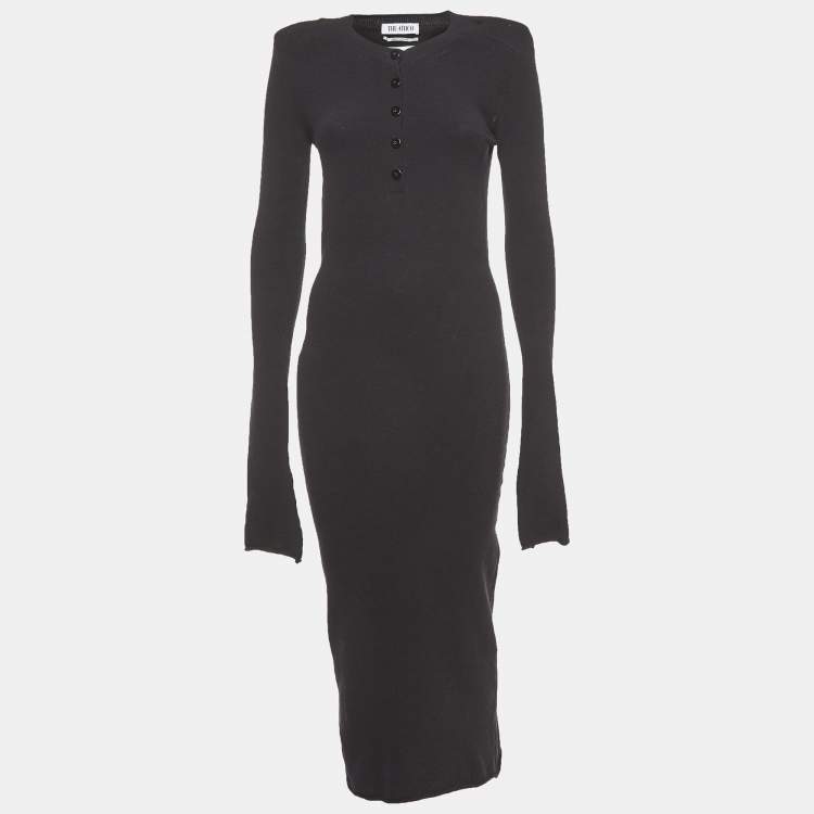 Pre Owned The Attico Black Open Back Wool Knit Dress M