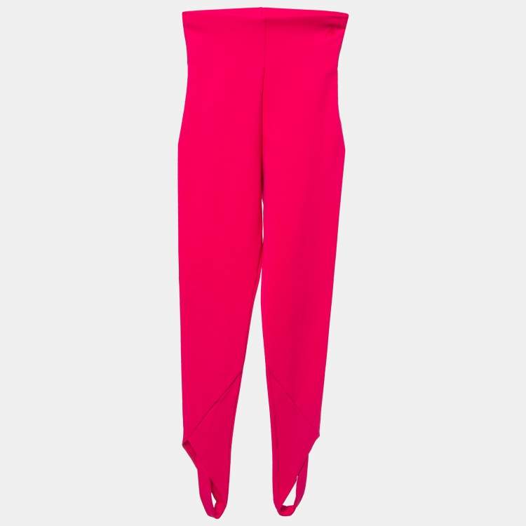 The Attico Pink Stretch Knit Jamie High-Rise Stirrup Leggings S The Attico