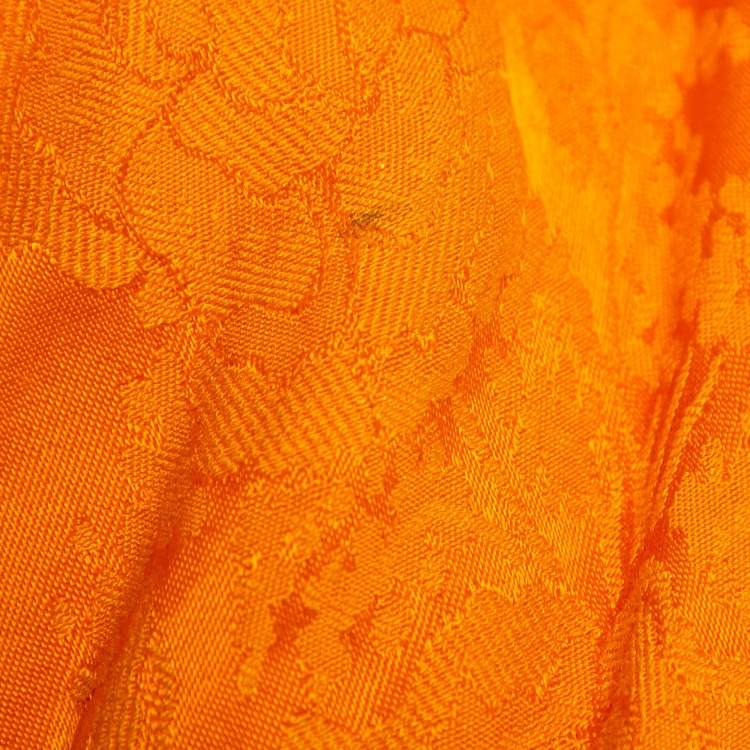 Pre Owned The Attico Orange Jacquard Top & Skirt Set M