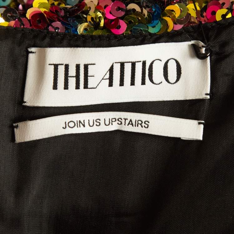 Pre Owned The Attico Multicolor Sequined Strapless Crop Top S