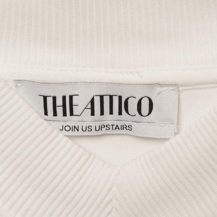 Pre Owned The Attico White Cotton Knit V-Neck T-Shirt S