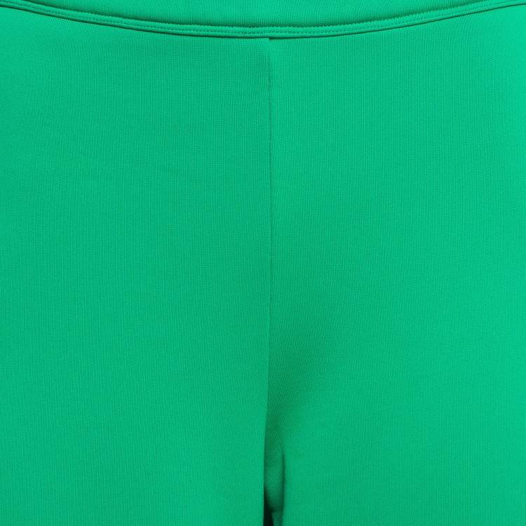 Pre Owned The Attico Green Logo Textured Knit Wide-Leg Sweatpants M
