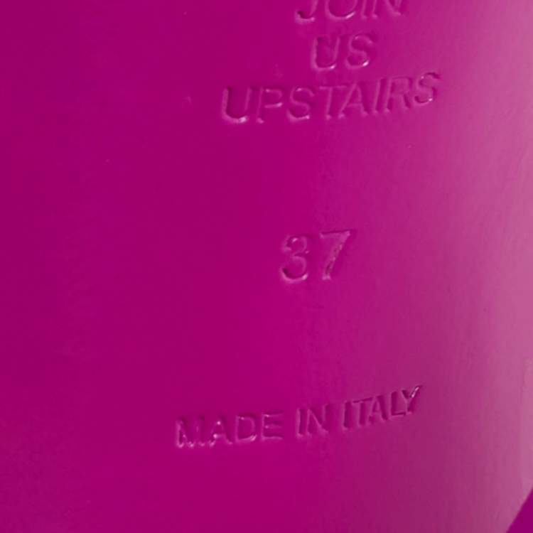 Pre Owned The Attico Fuchsia Satin Piper Ankle Strap Sandals Size 37