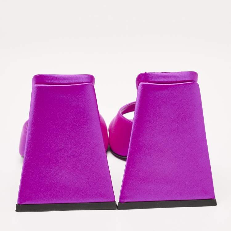 Pre Owned The Attico Fuchsia Satin Devon Sandals Size 36