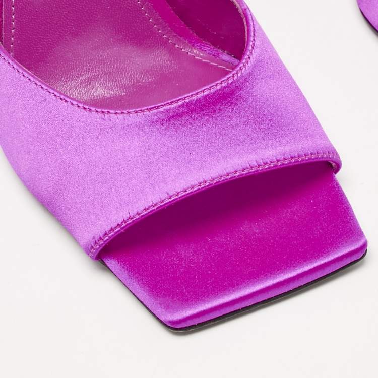 Pre Owned The Attico Fuchsia Satin Devon Sandals Size 36