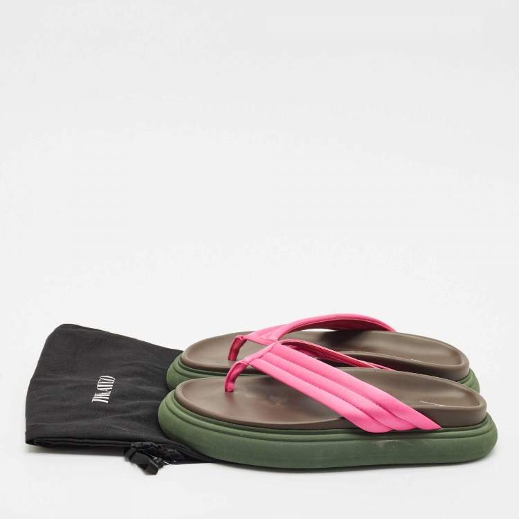 Pre Owned The Attico Pink Satin Thong Sandals Size 40