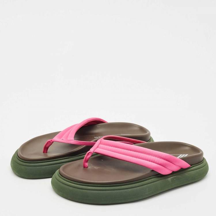 Pre Owned The Attico Pink Satin Thong Sandals Size 40