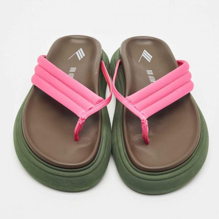 Pre Owned The Attico Pink Satin Thong Sandals Size 40