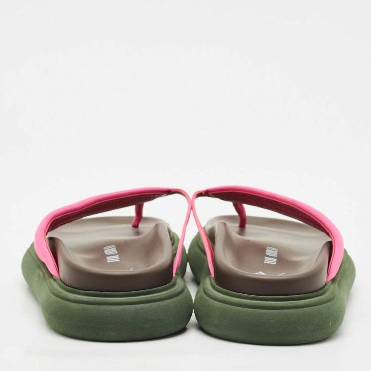 Pre Owned The Attico Pink Satin Thong Sandals Size 40