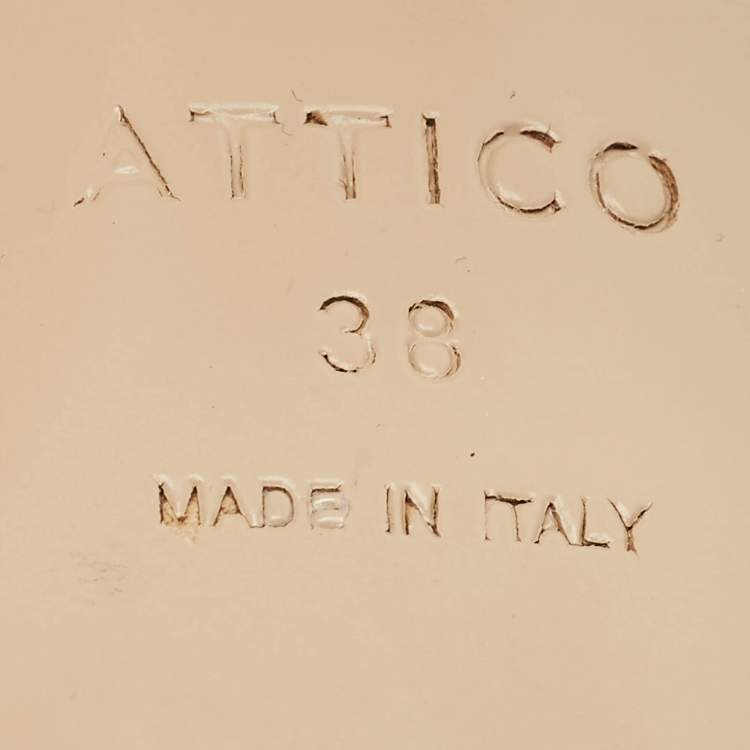 Pre Owned The Attico White Patent Leather Monica Mules Size 38