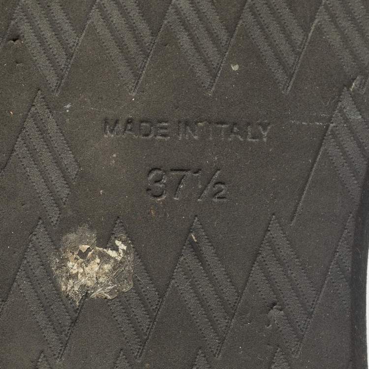 Pre Owned The Attico Black Leather Selene Mid Calf Boots Size 37.5