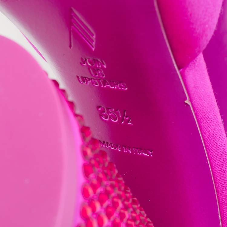 Pre Owned The Attico Devon Size 35.5 Pink Satin Slide Sandals