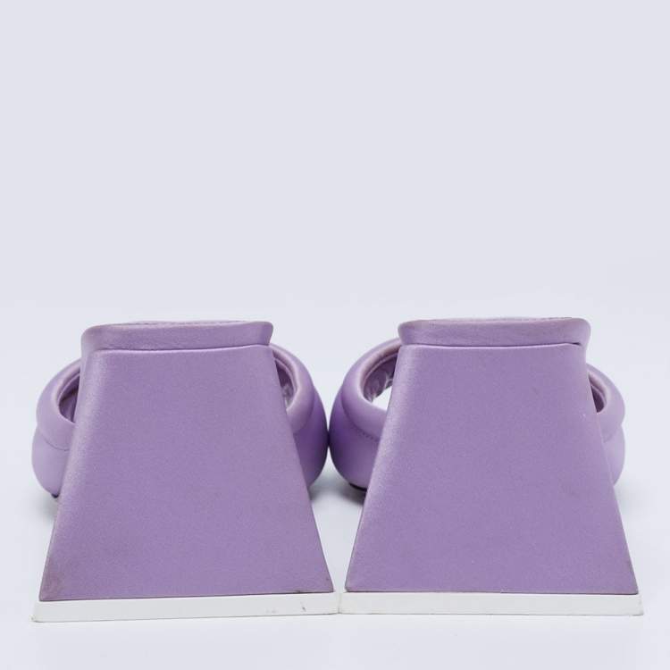 Pre Owned The Attico Purple Fabric Devon Mules Size 37