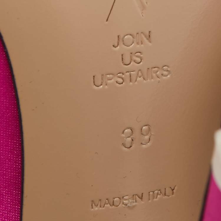 Pre Owned The Attico Pink Satin Venus Ankle Wrap Pumps Size 39