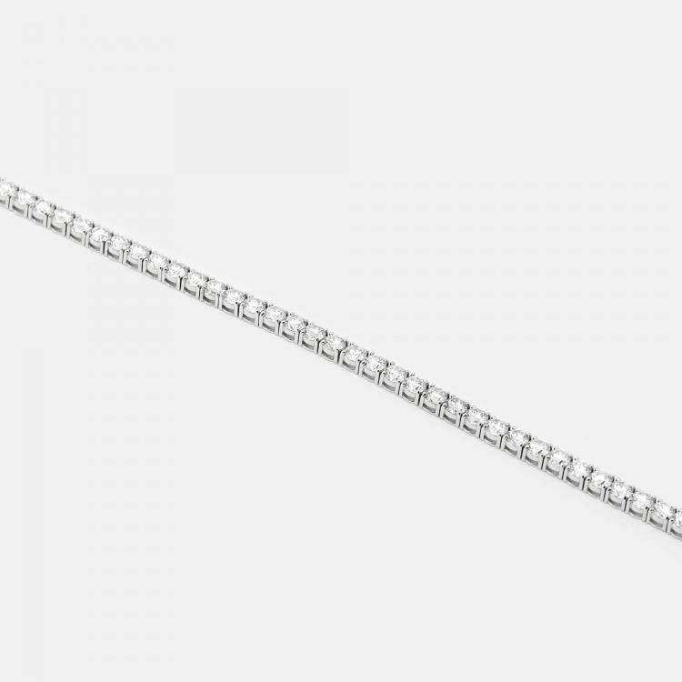 Pre Owned 28.8 cts Round Brilliant Cut 18k White Gold Lab Grown Diamonds Tennis Necklace