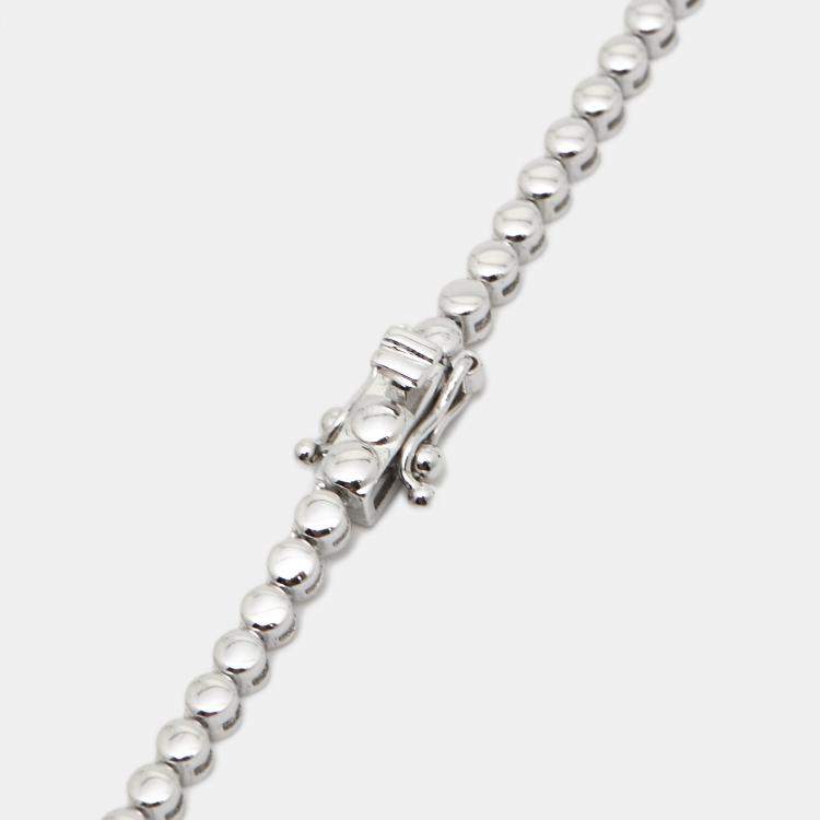 Pre Owned 13.00 cts Round Brilliant Cut 18k White Gold Lab Grown Diamonds Graduating Necklace