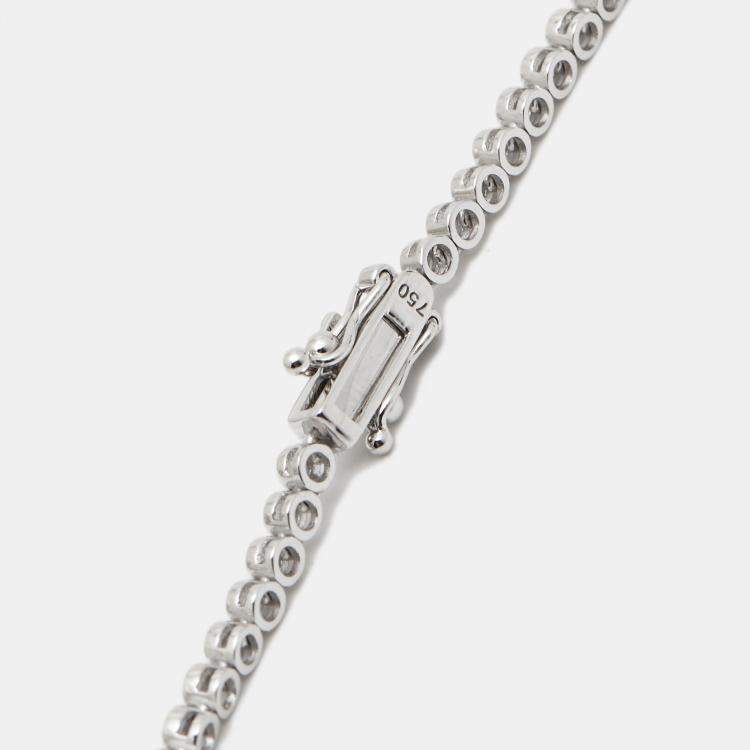 Pre Owned 13.00 cts Round Brilliant Cut 18k White Gold Lab Grown Diamonds Graduating Necklace